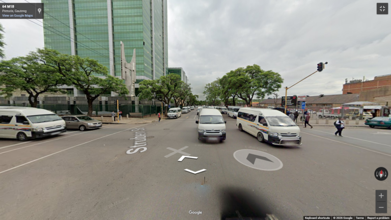 Propaganda taxi rank on Struben Street Pretoria where taxis to Cullinan are available